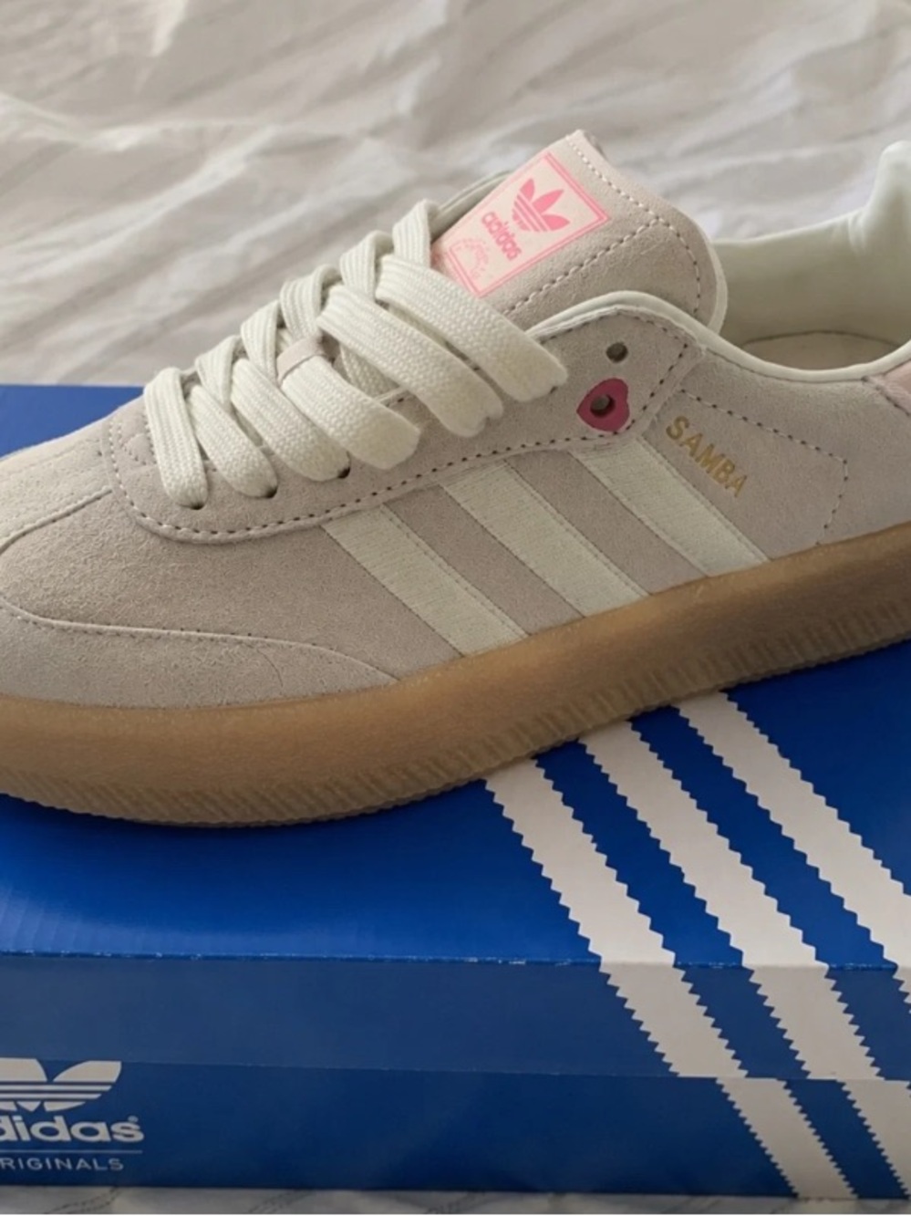adidas Samba Suede Platform Sneakers in Light Pink and Gum
